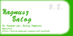 magnusz balog business card